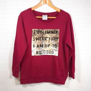 Harry Potter Junior Size XL Spangled Flip Scoop Neck Lightweight Sweatshirt
